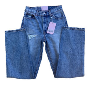 Nwt REVICE Super 80's Straight Leg High-Rise Jeans Size 23